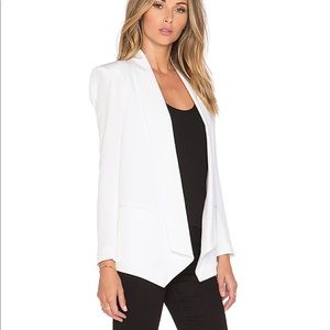 REBECCA MINKOFF White Cream Long Becky Jacket Sz 4